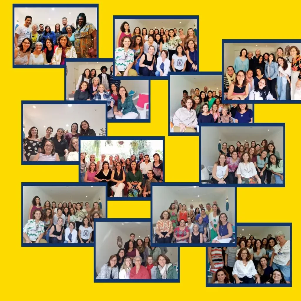 Várias fotos com pessoas que participaram do workshops de constelação familiar na Vila Madalena - sp